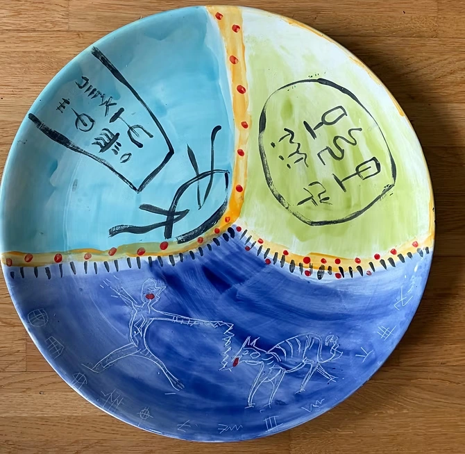 Ocean-glazed ceramic bowl