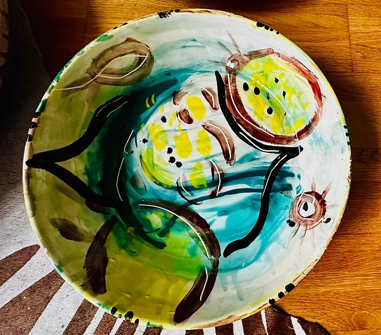 Hand-painted ceramic bowl
